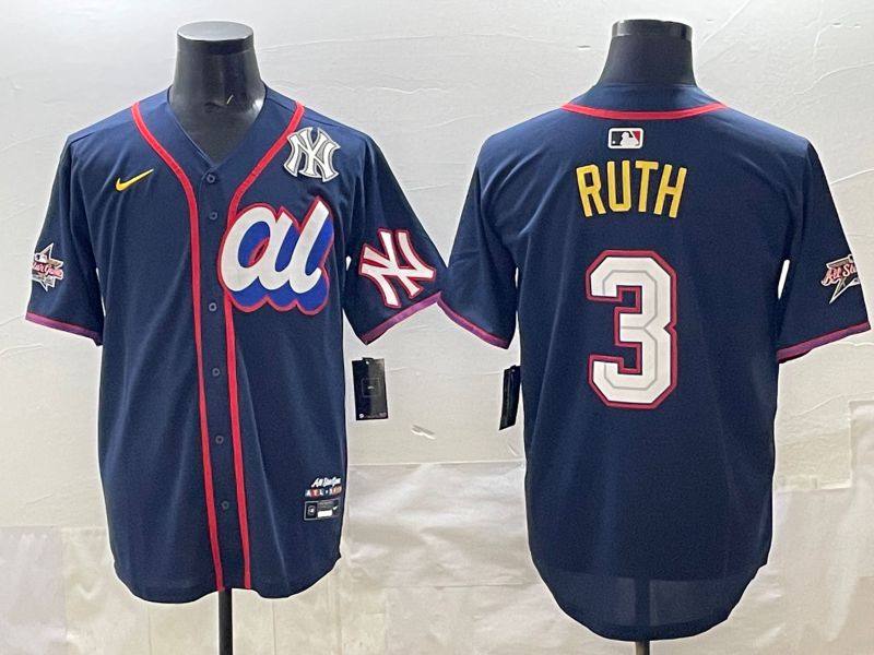 Men 2025 New York Yankees #3 Ruth Drak Blue All star Nike MLB Jersey style 02->buffalo bills->NFL Jersey